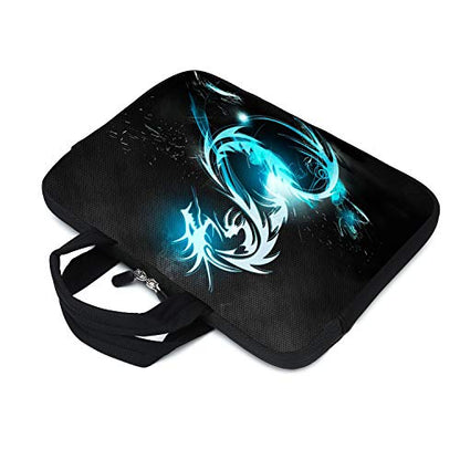 15.6" Laptop Sleeve 14" 15" 15.4" Chromebook Case Ultrabook Case Notebook Sleeves PC Messenger Bag (Dragon) - color: dragon