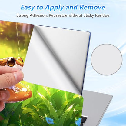 Universal Laptop Skin Sticker Decal with 2 Wrist Pad Skins, Waterproof Scratch Vinyl Cover for 11–15.6 Inch MacBook, HP, Dell, Lenovo, Cutable & Reusable,Cute Frog on Mushroom - color: Cute Frog on Mushroom