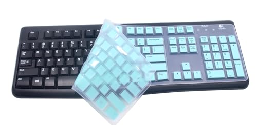Silicone Keyboard Skin Cover Protector Compatible for Logitech K120 & MK120 Full-Size Wired Keyboard, MK120 & K120 Keyboard Protective Accessories (Mint) - color: Mint, size: Compatible for Logitech mk120