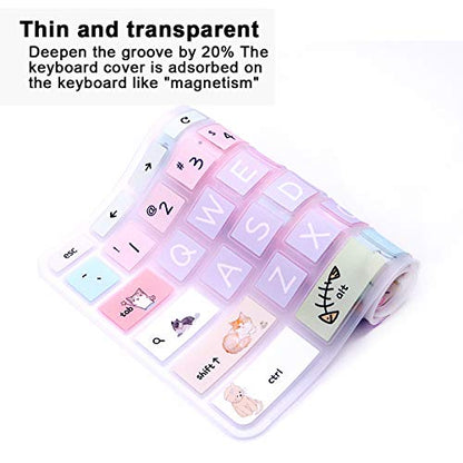 English Silicone Keyboard Cover for HP Chromebook 14-db 14-ca 14-ak Series/Chromebook 14 G2 G3 G4 G5 / Chromebook 11 x360 11.6/ Chromebook 11 G2 G3 G4 G5 G6 EE G7 EE 11.6,Little Cat - color: Little Cat