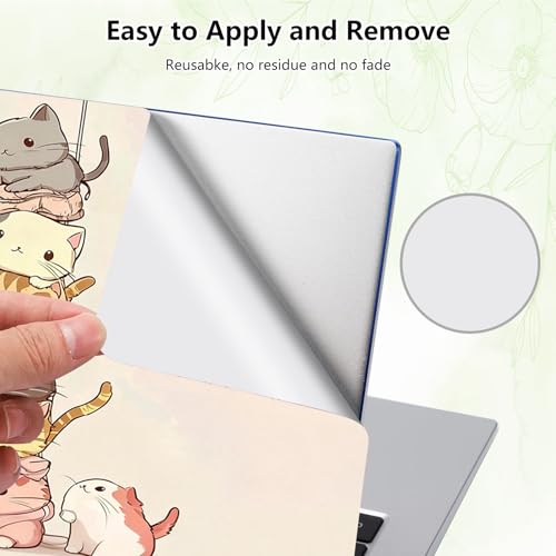 Laptop Skin Sticker Decal, Universal Reusable Vinyl Laptop Cover for 12" 13" 13.3" 14" 15" 15.4" 15.6" Notebook PC, Waterproof Scratch-Resistant with 2 Wrist Pads, Easy to Apply & Remove,Cats Cute - color: Cats Cute