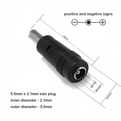 DC Power Connector DC Power Plug Connector Adapter Female to Male Jack Panel Mount Terminal Converter for Laptop(Brown) - color: Brown