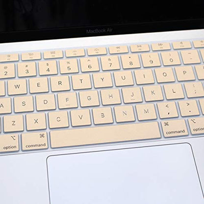 Se7enline for MacBook Pro 13/16 inch Keyboard Cover 2019-2026,Serenity Blue | Silicone Waterproof Dustproof Durable Washable Laptop Accessories US Layout 2023 2022 2021 2020 2019 2018,Gold - color: Gold