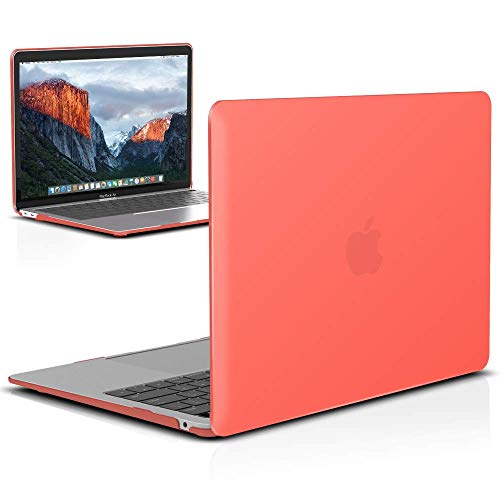 IBENZER Compatible with 2022 2021 2020 MacBook Air 13 inch case M1 A2337 A2179 A1932, Plastic Hard Shell Case for Mac Air 13 Retina Display with Touch ID, Coral Orange, MMA-T13LCOR A - color: Coral Orange