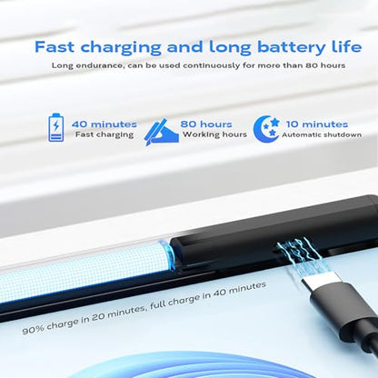 Styluses Pen Compatible for Go/Laptop/Book Featuring 1024Pressure Levels Replaceable Nibs Fast Charging Styluses - color: Black