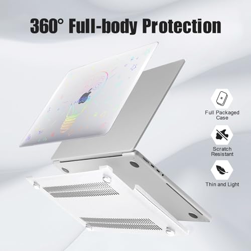DTangLsm for MacBook Pro 14 inch Case 2026 M5 2025-2021 M4 M3 M2 M1 Pro Max | A3426 A3427 A3434 A3112 A3185 A3401 A2918 A2992 A2779 A2442, Clear Plastic Hard Cover for Mac Pro 14+Keyboard Cover, Big Bulb - color: Laser Big Bulb