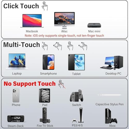 InnoView 15.6" Portable Monitor 60Hz Touchscreen 1080P 10-Point Touch Screen Monitor Portable with Protective Sleeve Built-in Stand, 1200:1 HDMI USB C Travel Monitors for Laptop, PC, Phone - size: 15.6-in
