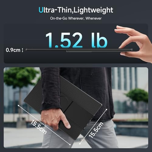 Laptop Screen Extender Portable Monitor, Dual 16.1" 1080P FHD Frameless Screen, Detachable Monitor Extender for Laptop, Fit for 13-17" Laptops, Compatiable with Windows/Mac/Chrome/Android (N2-16.1")