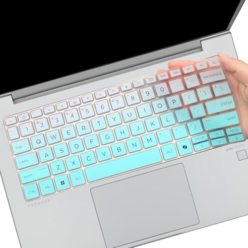 Keyboard Cover for 2026 2025 2024 HP ProBook 440 G11 14 inch Laptop &ProBook 445 G11 14-inch Laptop Accessories Keyboard Protective Cover Skin (NOT Fit HP ProBook 440 445 G10/G9/G8/G7/G6/G5)-OmbreMint - color: OmbreMint
