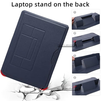 14 Inch Laptop Sleeve Case with Stand Compatible with MacBook Pro/MacBook Air/ThinkPad X1/Dell XPS/Lenovo Yoga/HP Pavilion/ASUS Zenbook/LG gram 13.3'' 13.6'' 14.2" 14.5'' Laptop Chromebook - color: Dark Blue, size: 13.5-14.5 Inch