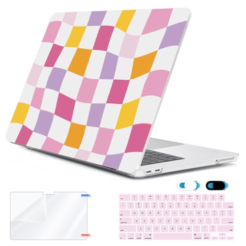 Compatible with 2026 MacBook Neo 13 inch Case A18 Pro A3404, Anti-Crack & Scratch Hard Shell Case & Keyboard Cover & Screen Protector & Webcam Cover for Apple MacBook Neo 13", Lattice - color: Lattice