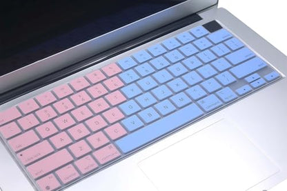 Keyboard Skin Compatible for MacBook Air 15.3" 13.6" M5 M4 M3 M2 A3448 A3241 A3114 A2941 A3449 A3240 A3113 A2681, MacBook Pro 14 16 M5 M4 M3 M2 M1 A3426 A3427 A3434, 2026 MacBook Neo 13" (Pink & Blue) - color: Pink & Blue