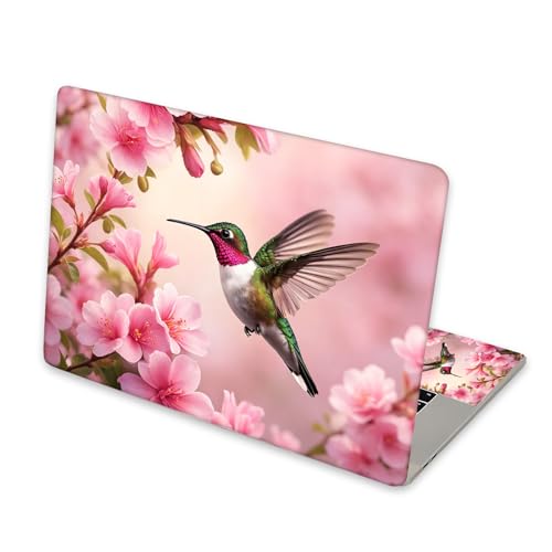 Universal Laptop Skin Sticker for 12/13/14/15.6 Inch Laptops, Reusable Vinyl Laptop Decal Cover, Waterproof Scratch Resistant Notebook Skin with 2 Wrist Pads,Garden Hummingbird - color: Garden Hummingbird