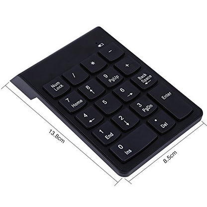 USB Numeric Keypad, Wired Number Pad Silent 18 Keys Number Keypad Keyboard Portable Financial Accounting Numpad Slim Mini Number Pad for Laptop Desktop PC Pro