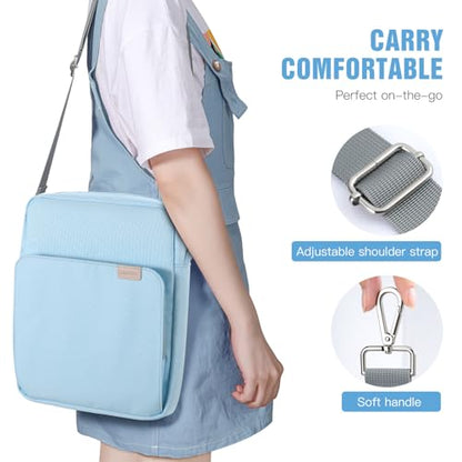 TiMOVO 9-11" Tablet Sleeve Bag Carrying Case with Strap, Light Blue | Fits iPad A16 11", Pad Air 11/5th & 4th 10.9", 10th Gen/10.2", Galaxy Tab A11 Plus, Multi-Pocket, Handle, Padded Protection - color: Ab-Light Blue, size: 9-11