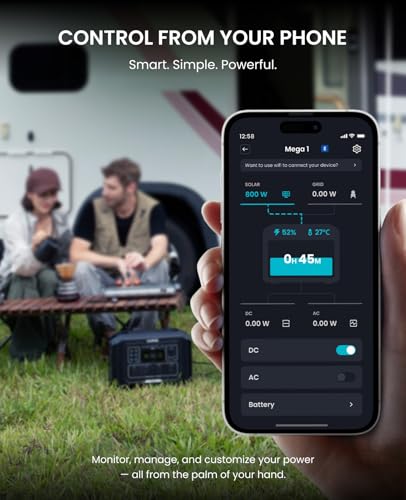 OUPES Mega 1 Portable Power Station 1024Wh 2000W (4500W Surge) | Expandable to 5kWh, 36 Mins to 80% Charge, LiFePO4 Solar Generator, UPS Backup, Built-in MPPT, 100W PD USB-C, APP Control