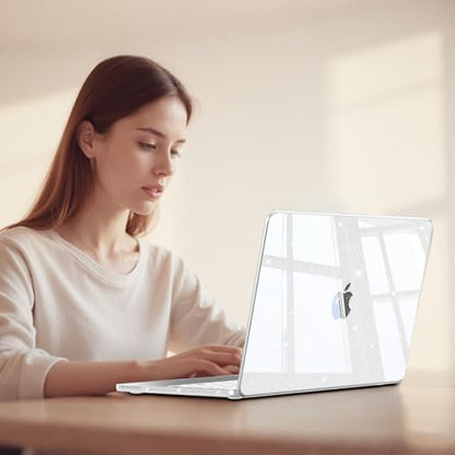 AKIT for MacBook Neo 13 Inch Case 2026 Model A3404, Clear | Anti-Scratched Protective Glitter Hard Shell, 2 Keyboard Covers Included, Screen Protector Included - color: Glitter Clear