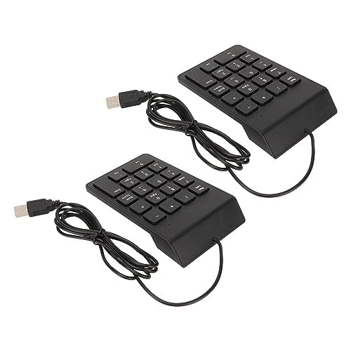 Wired Number Pad 18 Keys, Ergonomic USB Mini Numeric Keypad, Plug and Play Quiet Typing for PC Laptop Desktop, 2 Pack (2 Pack) - size: 2 Pack