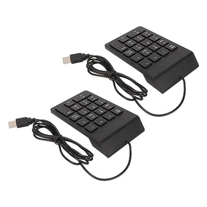 Wired Number Pad 18 Keys, Ergonomic USB Mini Numeric Keypad, Plug and Play Quiet Typing for PC Laptop Desktop, 2 Pack (2 Pack) - size: 2 Pack