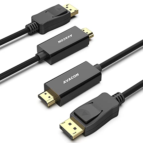 4K DisplayPort to HDMI 6 Feet Cable 2 Pack, Uni-Directional DP 1.2 Computer to HDMI 1.4 Screen Cable Compatible with HP, ThinkPad, AMD, NVIDIA, Desktop - color: 2 PACK, size: 6 ft