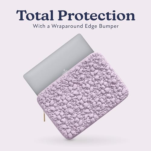 Vandel Puffy Laptop Sleeve Case, 13-14 inch Laptop Sleeve Bag Case 13.3 Inch, Compatible with MacBook Air/Pro 13/Pro 14/iPad Pro 12.9, HP Dell ASUS Computer Bag Cover, Lilac Scrunch - color: e. Lilac Scrunch