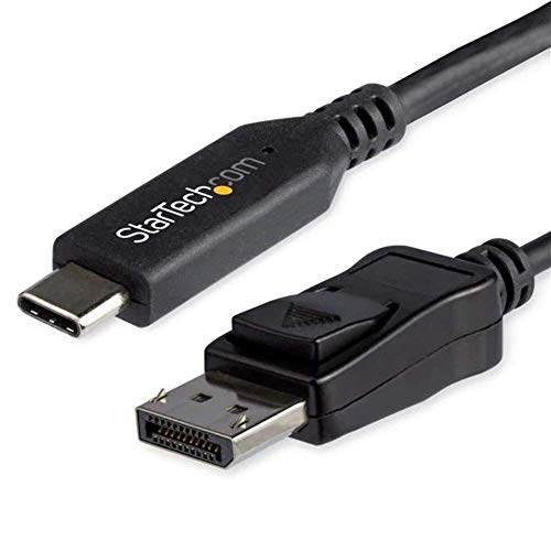 StarTech.com 6ft/1.8m USB C to DisplayPort 1.4 Cable - 4K/5K/8K USB Type-C to DP 1.4 Alt Mode Video Adapter Converter - HBR3/HDR/DSC - 8K 60Hz DP Monitor Cable for USB-C/Thunderbolt 3 (CDP2DP146B) | 4K, 5K, HBR3, DSC, 32.4Gbps, DP Alt Mode, USB-C/Thunderb