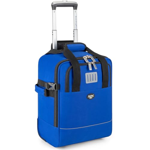 Boardingblue 17x13x8 Inches JetBlue Airlines Rolling Personal Item Underseat Travel Bag - Suitable for Major Airlines including Spirit, Jetblue and Frontier- Duffel Bag Design (Navy, 17x13x8 Inches) - color: Navy, size: 17x13x8 Inches