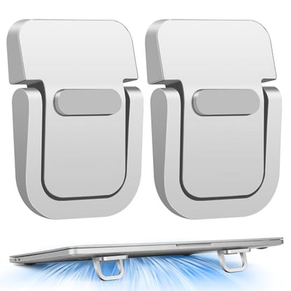 Mini Laptop Stand, Portable Laptop Stand, Foldable & Lightweight Ergonomic Riser with Ventilated Cooling, Sleek Computer Notebook Holder Fits Keyboards &10-17.3 Inch Laptops, Silver - color: Silver
