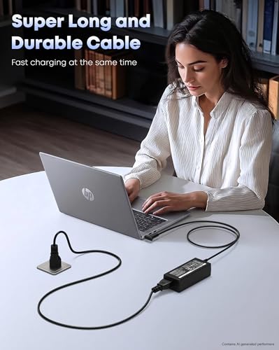 65W Replacement for HP Laptop Charger Envy, ProBook Series Smart Pavilion x360 14 15 17, Stream 11 13 14, Notebook, Elitebook, Blue Tip AC Adapterwith Power Cord
