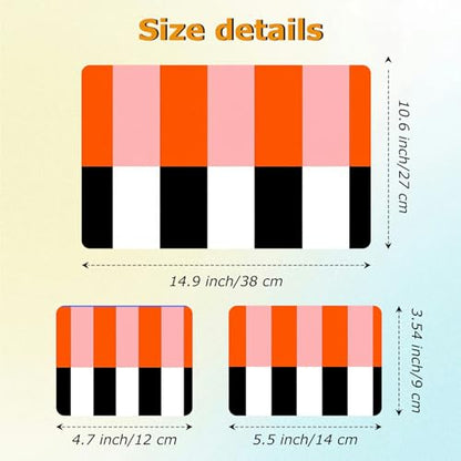 Universal Laptop Skin Sticker with 2 Wrist Pad Decals, 3-Piece Removable Vinyl Laptop Cover, Orange Black Stripes Waterproof Anti-Scratch, Easy-Trim Fit for 13.3" 14" 15.6" Laptops - color: Orange Black Stripes