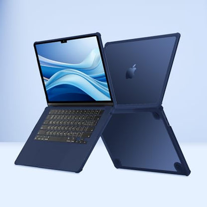 MOSISO Compatible with MacBook Air 15 inch Case M5 2026 M4 M3 M2 2025-2023 | A3448 A3241 A3114 A2941,Anti-Cracking,Heavy Duty Shock-Absorbing Hard Shell Case with TPU Bumper&Keyboard Cover, Midnight - color: Midnight