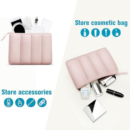 TECOOL Puffy Laptop Case 14 inch, Laptop Sleeve 14 inch for 14" Lenovo Thinkpad Ideapad HP EliteBook Pavilion Dell Chromebook, Protective Waterproof Sleeve 14 inch Computer Bag with Small Case,Pink - color: Pink, size: 14 Inch