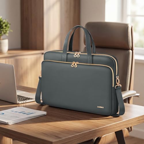 Laptop Case Bag Women Men Computer Sleeve Compatible with MacBook/Dell/HP/Acer/ASUS, Waterproof Shoulder Carrying Briefcase, Grey, 17-17.3 Inch - color: Heather Grey, size: 17.3 inch