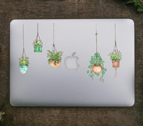 10 x Hanging Plant Laptop Stickers for Women | Cute Laptop Decals | Original Design Plant Stickers for Laptop | Easy Peel and Stick | Removable | Also Perfect for Water Bottles | Journals