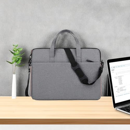 14.96" Water-Resistant Messenger & Shoulder Bag - Protective Laptop Case for 1 Zipper Pockets - color: Grey