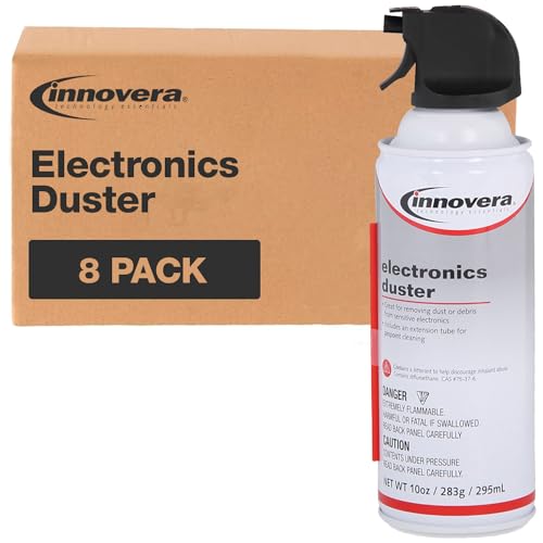 Innovera Compressed Air Duster Cleaner, 10 Oz Can, 8/Pack