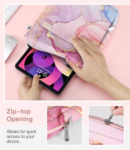 MoKo 9-11 Inch Tablet Sleeve Bag Handle Carrying Case with Shoulder Strap | Fits iPad Pro/Air/A16 11-inch, iPad 10th 10.9, iPad 9/8/7th 10.2, iPadAir 5/4th 10.9 and Tab S8/S9 11-inch, Cloudy Pink - color: Cloudy Pink, size: 9-11 inch