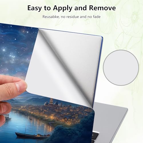 Laptop Skin Sticker Decal, Universal Reusable Vinyl Laptop Cover for 12" 13" 13.3" 14" 15" 15.4" 15.6" Notebook PC, Waterproof Scratch-Resistant with 2 Wrist Pads, Easy to Apply & Remove,Galaxy City - color: Galaxy City