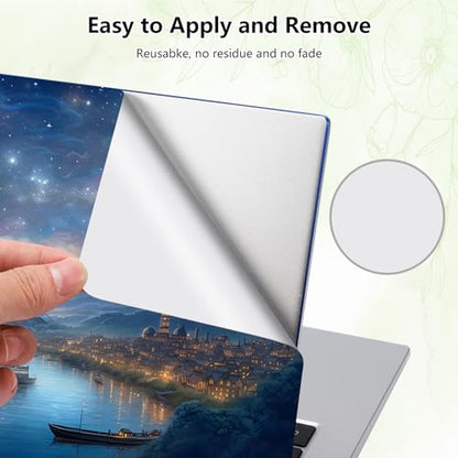 Laptop Skin Sticker Decal, Universal Reusable Vinyl Laptop Cover for 12" 13" 13.3" 14" 15" 15.4" 15.6" Notebook PC, Waterproof Scratch-Resistant with 2 Wrist Pads, Easy to Apply & Remove,Galaxy City - color: Galaxy City