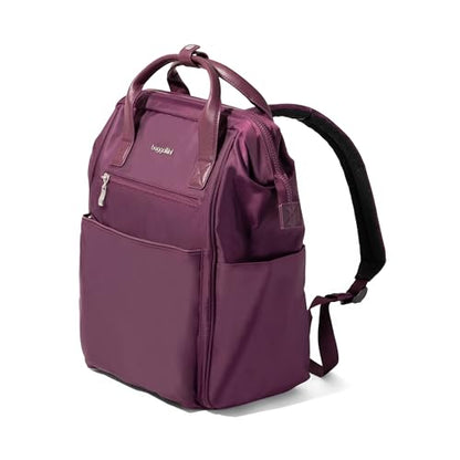 Baggallini Soho Backpack - Travel Laptop Backpack for Women - Lightweight Water-Resistant Luggage Bag, Mulberry - color: Mulberry