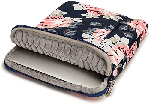 Kinmac 360° Heavy Duty Protective Laptop Sleeve Case Bag Cover with Handle for MacBook Air 13 inch,iPad Pro 13 inch and 13.3 inch HP,Dell,Lenovo,Asus,Acer Laptop (Blue Rose) - color: Rose-Blue, size: 12 inch-13.3 inch