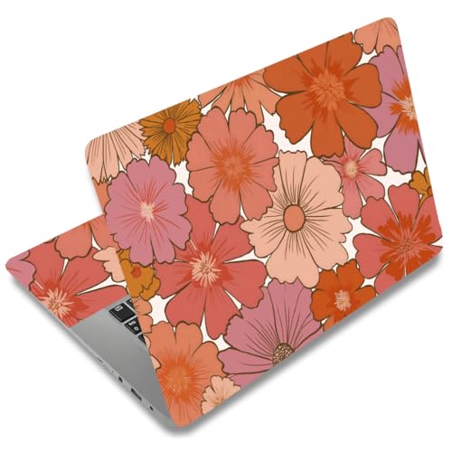 SUPERDANT Laptop Notebook Skin Sticker Cover Decal Daisy Laptop Protector Notebook PC Computer Art Protector Universal Notebooks Art Decal Fits 12" 13" 13.3" 14" 15" 15.4" 15.6 in Flower Pink Orange - color: Pink+Orange