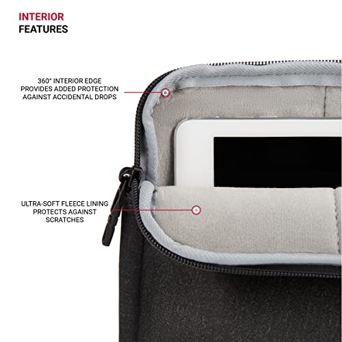 SwissGear Padded Zippered Laptop Sleeve, Micro-Twill Laptop Case with Zippered Front Compartment & Fleece Lining - color: Charcoal Heather, size: 13-Inch