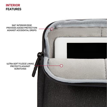SwissGear Padded Zippered Laptop Sleeve, Micro-Twill Laptop Case with Zippered Front Compartment & Fleece Lining - color: Charcoal Heather, size: 13-Inch