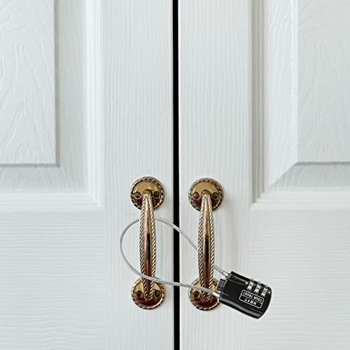 Cable Lock with Combination, Wire Diameter 3/24", 8.3" Circumference, Suitable for Travel Luggage, Backpack, Cycling Helmet, Small Cabinet, Gym Cabinet, Suitcase - size: 8IN (Span 3.5in）