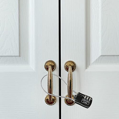 Cable Lock with Combination, Wire Diameter 3/24", 8.3" Circumference, Suitable for Travel Luggage, Backpack, Cycling Helmet, Small Cabinet, Gym Cabinet, Suitcase - size: 8IN (Span 3.5in）
