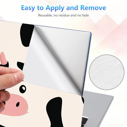 Laptop Skin Sticker Decal 15-15.6 Inch with Cute Mouse Pad, Universal Reusable Vinyl Sticker for 12.1 13 13.3 14 15.4 Inch Netbook and Notebook PC, Cute Cow Print - color: Cute Cow Print