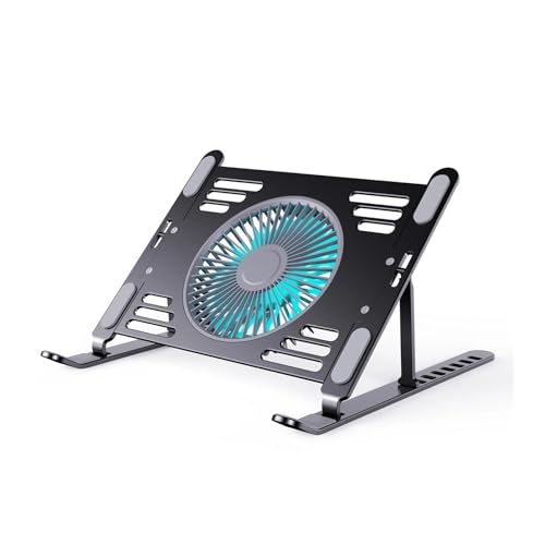 Laptop Stand - Aluminum Alloy Bracket with Cooling Fan Stand for Laptop 5 12.4 13.5 13.8 15 Inch(Astral Black) - color: Astral Black