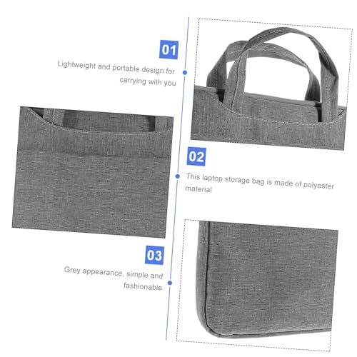 OSALADI Laptop Sleeve Protective Case for Business and Travel Spacious Compartment for Laptop and Essentials Front Pocket for Items Grey Color