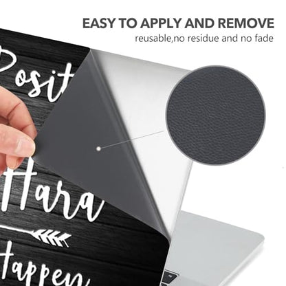AIMSA Laptop Notebook Skin Sticker Decal, 12/13/13.3/14/15/15.4/15.6 inch Laptop Universal Cover, Scratch Resistant Art Decal Protector, Stay Positive Black - color: Stay Positive Black
